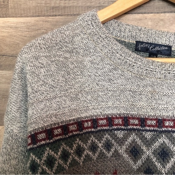 Vintage Southwestern Wool Blend Knit Pullover Crewneck Sweater Large - Picture 5 of 8